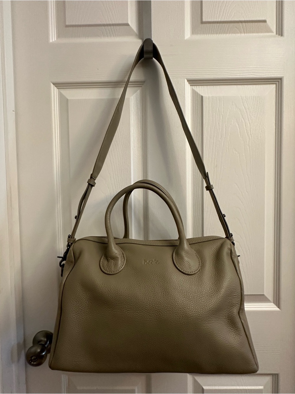 Beck Taupe Leather Montero Satchel - Picture 8 of 16